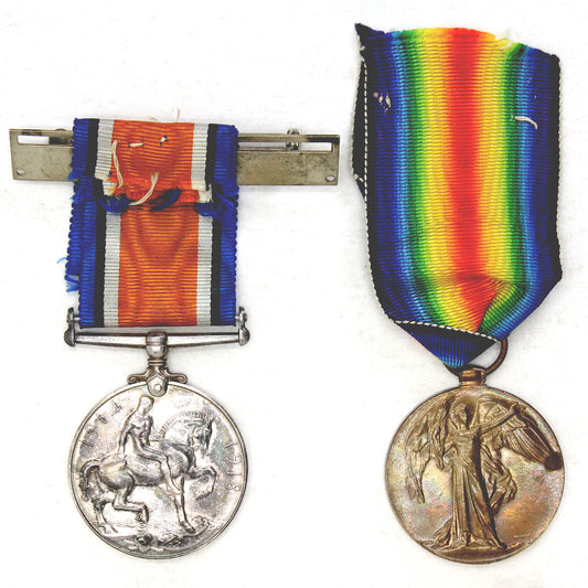 Pair of Great Britain First World War Plain Rim Medals (Impaired)