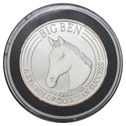 Ian Miller and Big Ben 1oz Fine Silver Round in Case (Light Toning) No Tax
