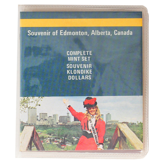 1975 Edmonton AB Klondike Days Trade Dollar 4-coin Mint Set in Folder (Impaired)