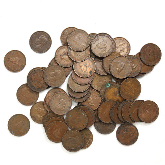 Lot of 64x 1940 Great Britain Farthings, 64Pcs. (Sold As Is)