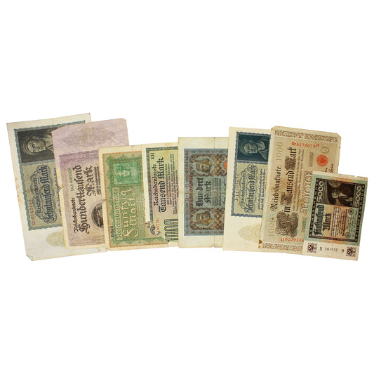 Lot of 8x Diff. German Large Size Notes, Circ.