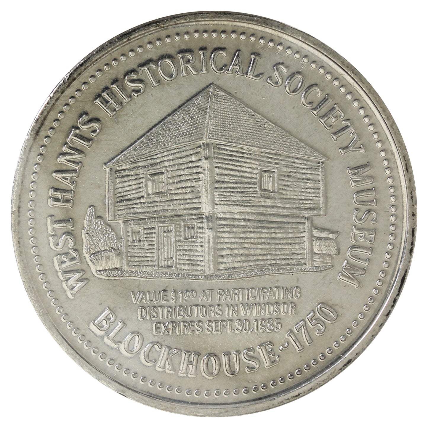 1985 Windsor, NS Blockhouse Trade Dollar Token