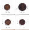 Lot of 4x 1859-1927 Canada 1-cent, VG-F to EF, 4Pcs. (Impaired)