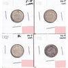 Lot of 4x 1901-1909 Canada 10-cents VG-F to F-VF, 4Pcs. (Impaired)