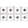 Lot of 8x 1907-1920 Canada 5-cents, VG to VF, 8Pcs. (Impaired)