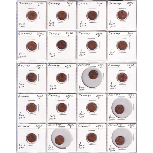Lot of 140x 2002-2022 Germany Decimal Coins, 140Pcs. (Sold As Is)
