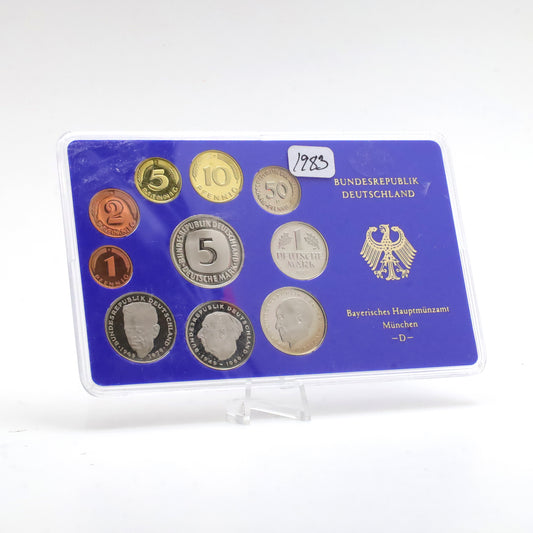 1983D Germany 10-Coin Proof Set in Holder (Impaired)