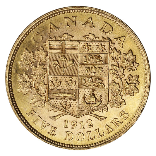 1912 Canada $5 Gold UNC+ (MS62)