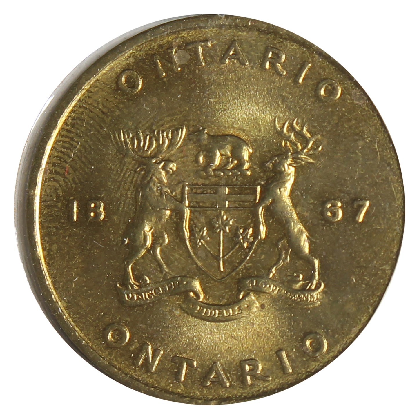 Ontario White Trillium Shell Oil Arms & Flowers Medallion