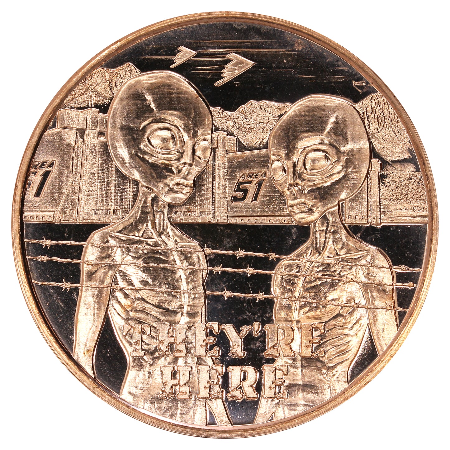 They're Here (Space Aliens) 1oz .999 Fine Copper Round