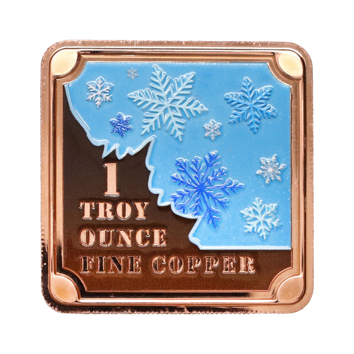 Snowflakes 1oz. .999 Fine Copper Bar
