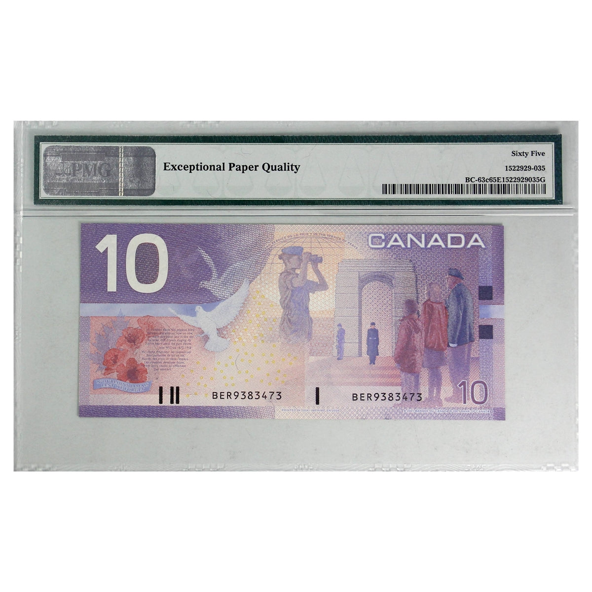 BC-63c 2003-04 Canada $10 Jenkins-Dodge, BER PMG Certified GUNC65 EPQ