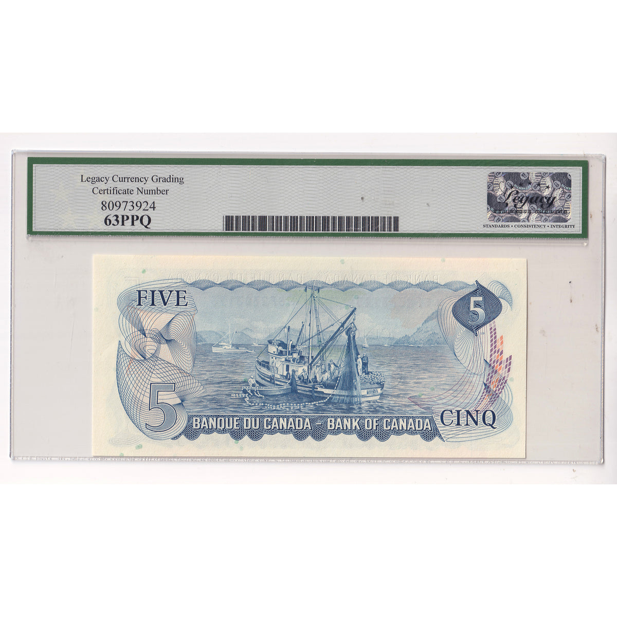 BC-48bA 1972 Canada $5 Lawson-Bouey, Replacement, *SF Legacy Certified CUNC63 PPQ