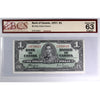 BC-21d 1937 Canada $1 Coyne-Towers, R/N BCS Certified CUNC63 Original