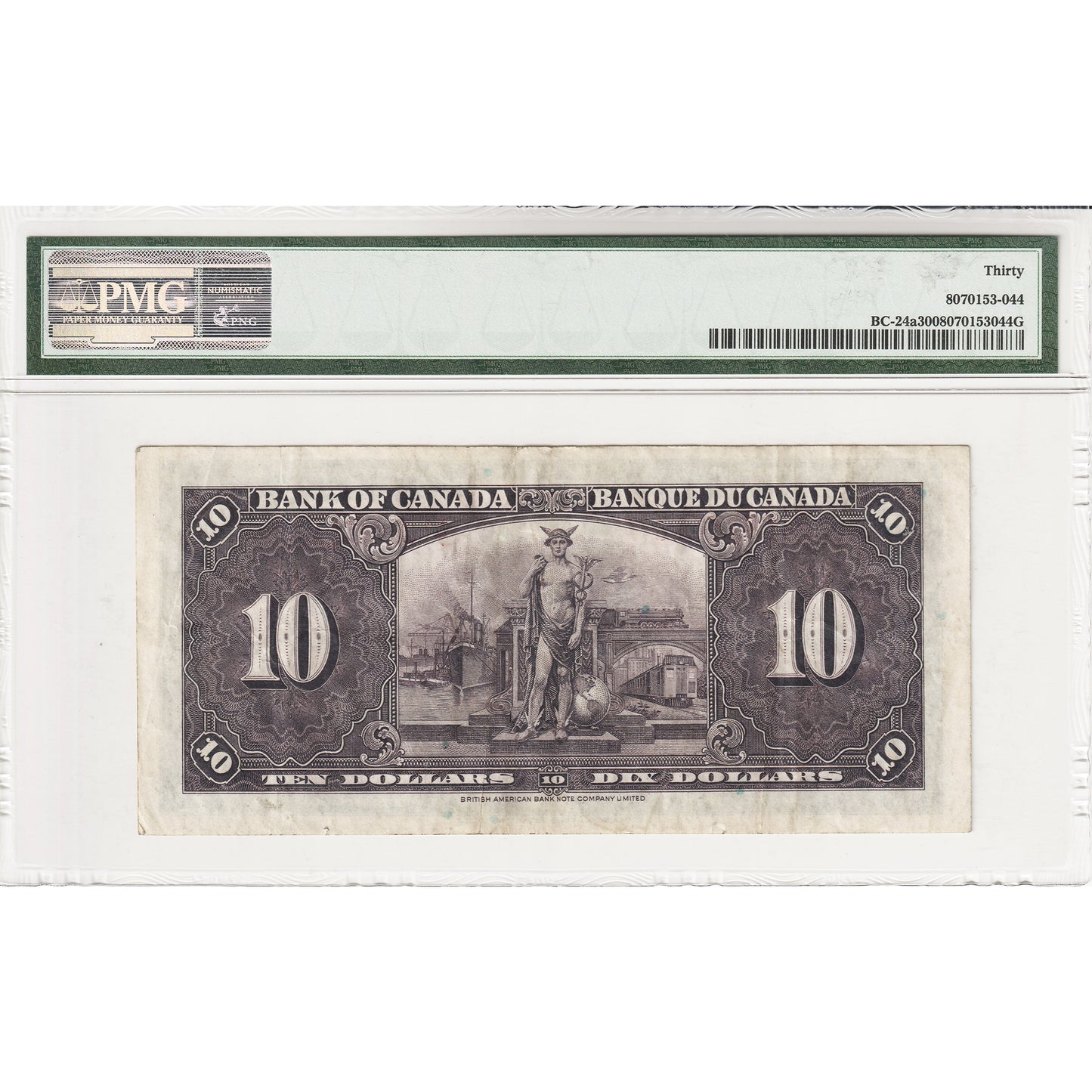 BC-24a 1937 Canada $10 Osborne-Towers, A/D PMG Certified VF30