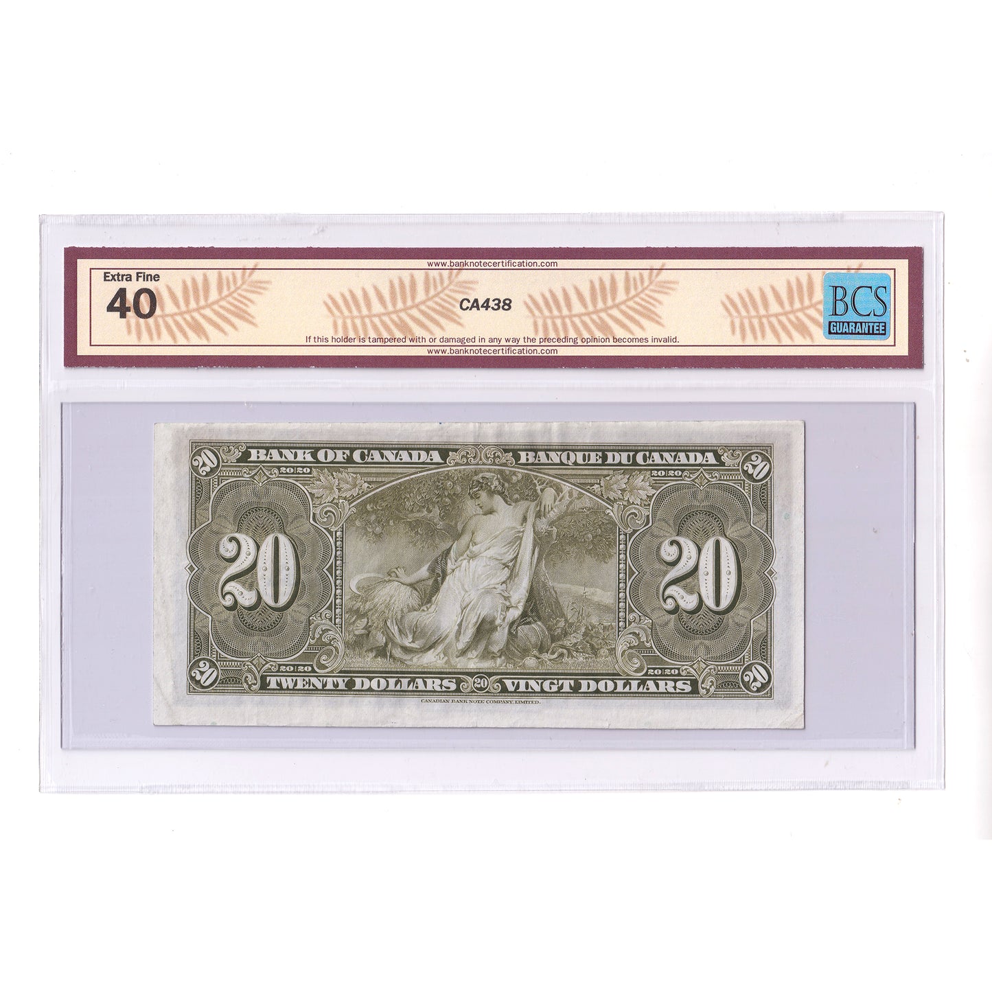 BC-25c 1937 Canada $20 Coyne-Towers, Changeover, H/E BCS Certified EF40