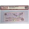 BC-57c 1989 Canada $10 Knight-Thiessen, Changeover, BEF BCS Certified GUNC65 Original