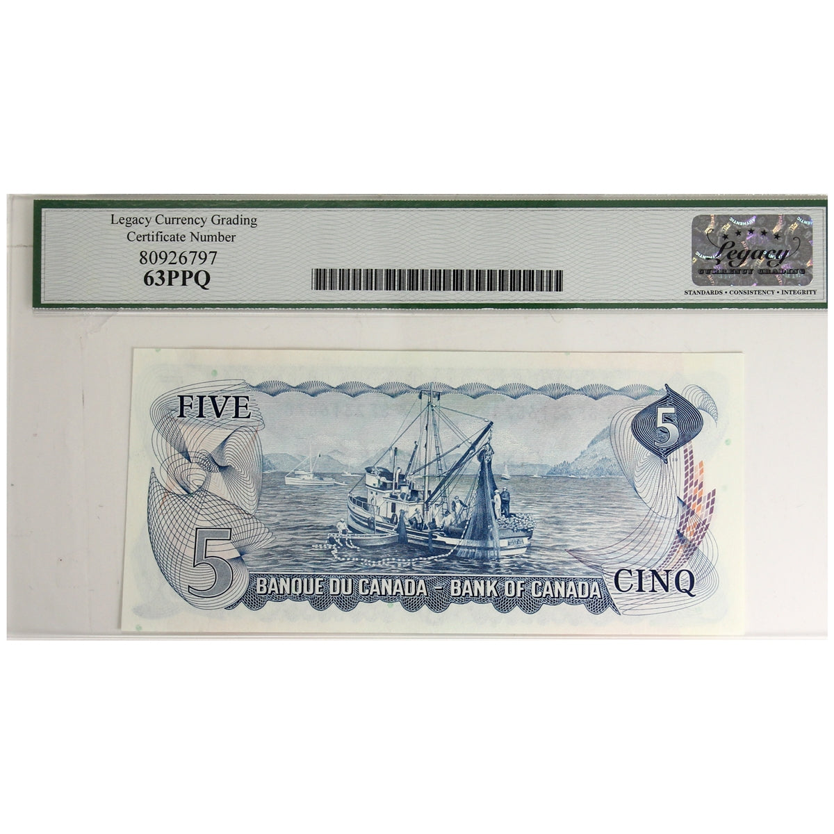 BC-48bA 1972 Canada $5 Lawson-Bouey, Replacement, *SF Legacy Certified CUNC63 PPQ
