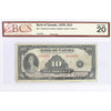 BC-7 1935 Canada $10 Osborne-Towers, English, Check Letter A, BCS Certified VF20