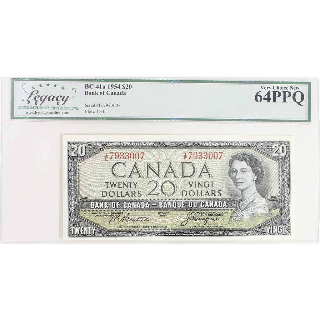 BC-41a 1954 Canada $20 Beattie-Coyne, I/E, Legacy Certified CUNC64 PPQ