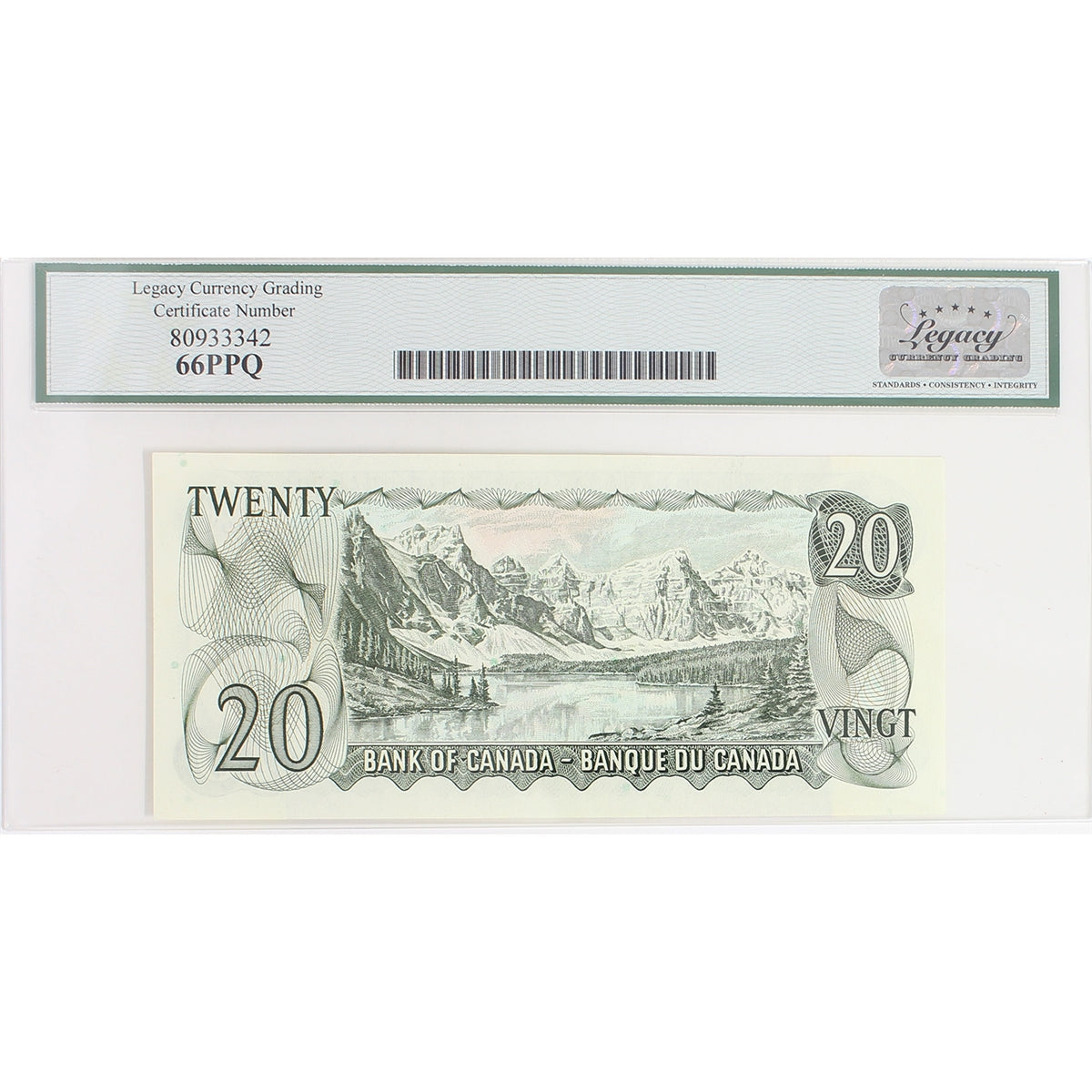 BC-50b 1969 Canada $20 Lawson-Bouey, YH, Legacy Certified GUNC66 PPQ