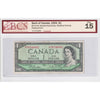 BC-37bA 1954 Canada $1 B-R, Modified Portrait, Replacement, *N/Y BCS Certified F15