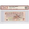 BC-55c 1986 Canada $2 Bonin-Thiessen, Changeover, CBH BCS Certified GUNC65 Original