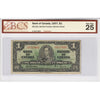 BC-21b 1937 Canada $1 Gordon-Towers, Narrow Panel, H/A, BCS Certified VF25