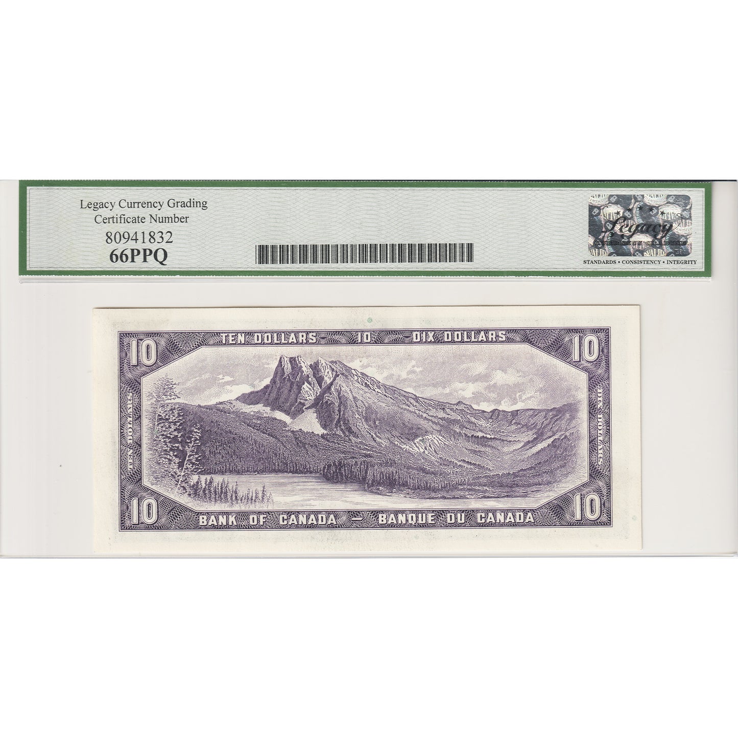BC-40b 1954 Canada $10 Beattie-Rasminsky, R/V Legacy Certified GUNC66 PPQ