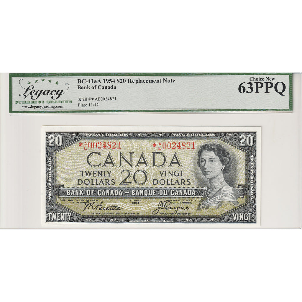 BC-41aA 1954 Canada $20 Beattie-Coyne, Replacement, *A/E Legacy Certified CUNC63 PPQ