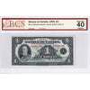 BC-2 1935 Canada $1 Osborne-Towers, French, Series F, Check D BCS Cert. EF-40 Original