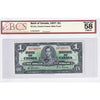 BC-21c 1937 Canada $1 Gordon-Towers, Wide Sig. Panel, D/M BCS Certified AU-58 Original