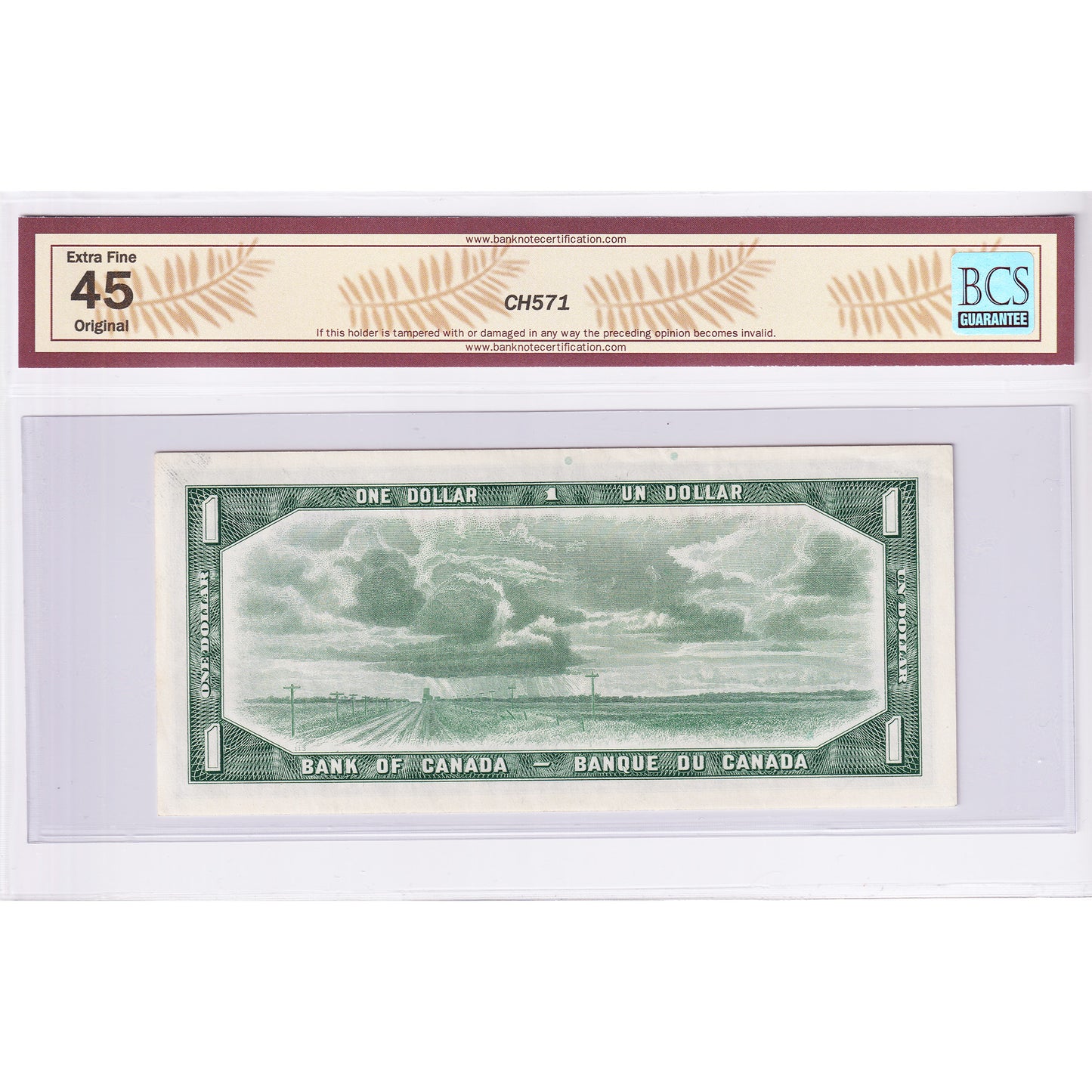 BC-37bA 1954 Canada $1 B-R, Modified, Replacement, *I/O BCS Certified EF-45 Original