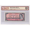 BC-38d 1954 Canada $2 Lawson-Bouey, Modified Portrait, P/G BCS Certified GUNC65 Original