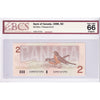 BC-55b-i 1986 Canada $2 Thiessen-Crow, EGM BCS Certified GUNC66 Original