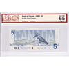 BC-56c 1986 Canada $5 Bonin-Thiessen, GOJ BCS Certified GUNC65 Original