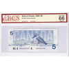 BC-56c 1986 Canada $5 Bonin-Thiessen, GOV BCS Certified GUNC66 Original