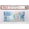 BC-67b-N1-iii 2006 Canada $5 J-C, 2009, RADAR AAL8734378 BCS Certified CUNC63 Original