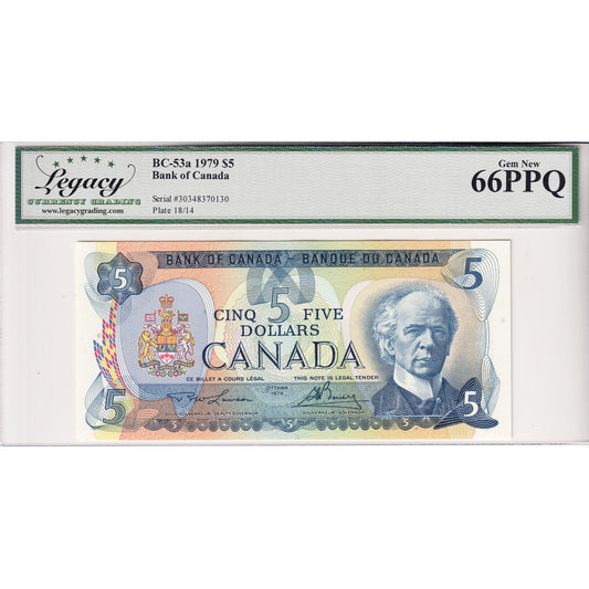 BC-53a 1979 Canada $5 Lawson-Bouey, 303 Legacy Certified GUNC-66 PPQ