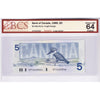 BC-56e-N1-iii 1986 Canada $5 K-D, 3 Digit RADAR GPY6653566 BCS Certified CUNC64 Original