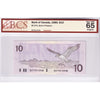 BC-57b 1989 Canada $10 Bonin-Thiessen, BDT BCS Certified GUNC65 Original