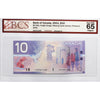 BC-63b 2001 Canada $10 K-D, Missing Circle, Changeover, FEE BCS Certified GUNC65 Orig.