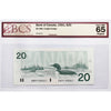 BC-58d 1991 Canada $20 Knight-Dodge, EWP BCS Certified GUNC65 Original