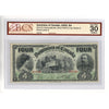 DC-17b 1902 Dominion $4 V-B, FOUR at Top, Series A, Check A, BCS Certified VF30 Original