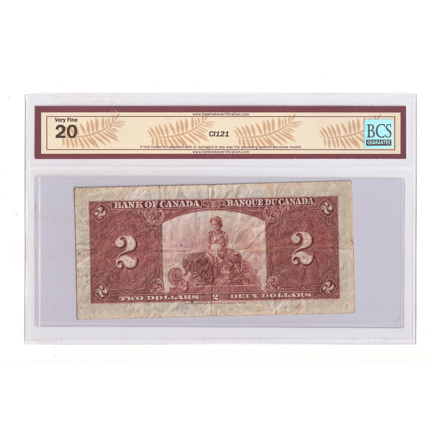 BC-22a 1937 Canada $2 Osborne-Towers, B/B BCS Certified VF20