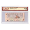 BC-55c-i-N1-iii 1986 Canada $2 B-T, 3 Digit RADAR EGS9656569 BCS Cert CUNC63 Original
