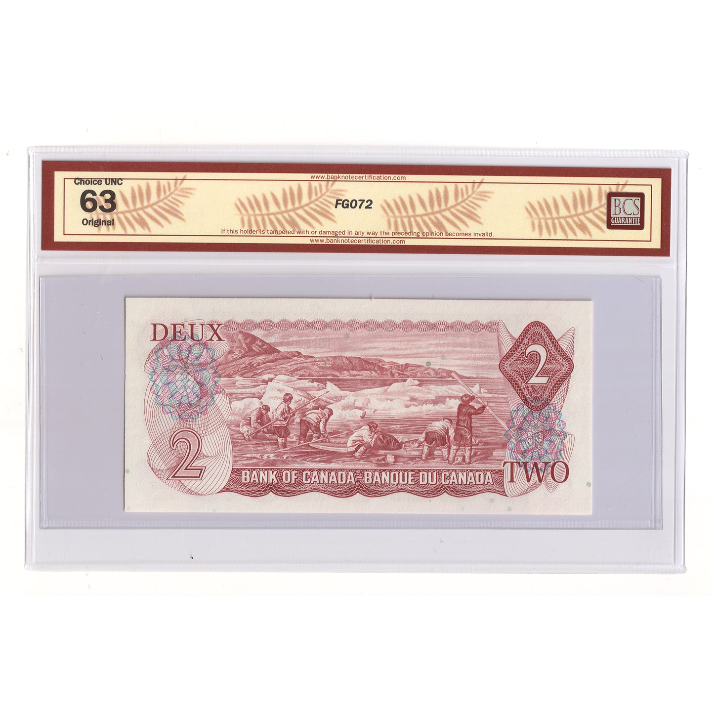 BC-47a-N1-iii 1974 Canada $2 L-B, 2 Letter, 4 Digit RADAR RG7309037 BCS Cert CUNC63 Orig
