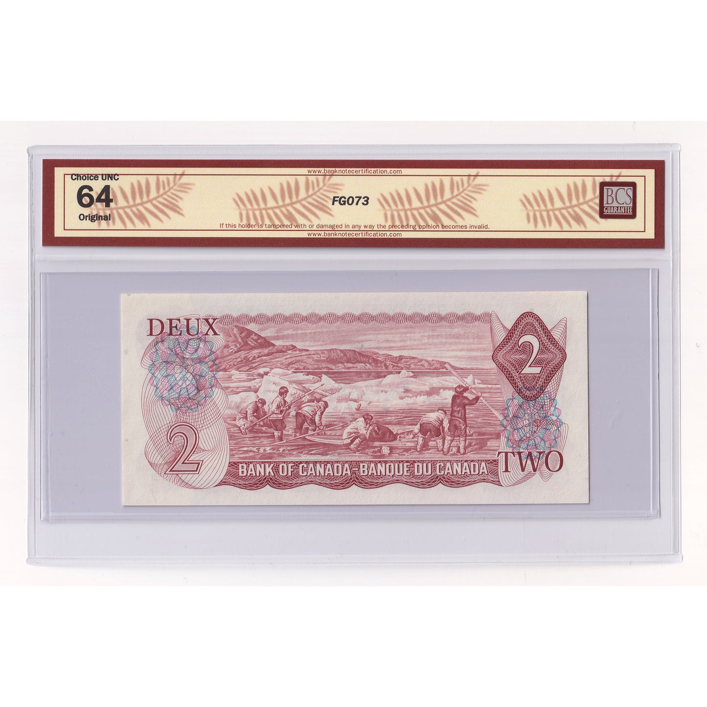 BC-47a-N1-iii 1974 Canada $2 L-B, 2 Letter, 4 Digit RADAR RH2438342 BCS Cert CUNC64 Orig