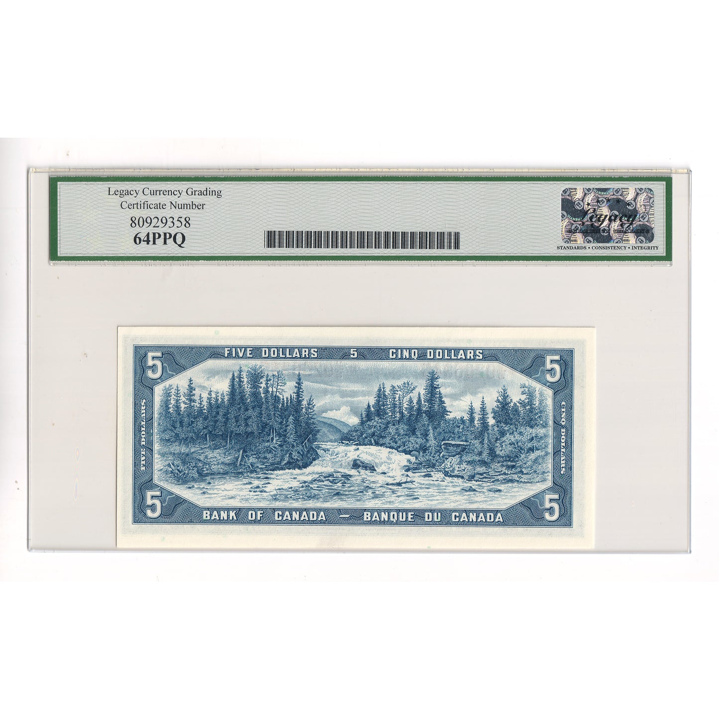 BC-39bA 1954 Canada $5 B-R, Modified, Replacement, *V/S Legacy Certified CUNC64 PPQ