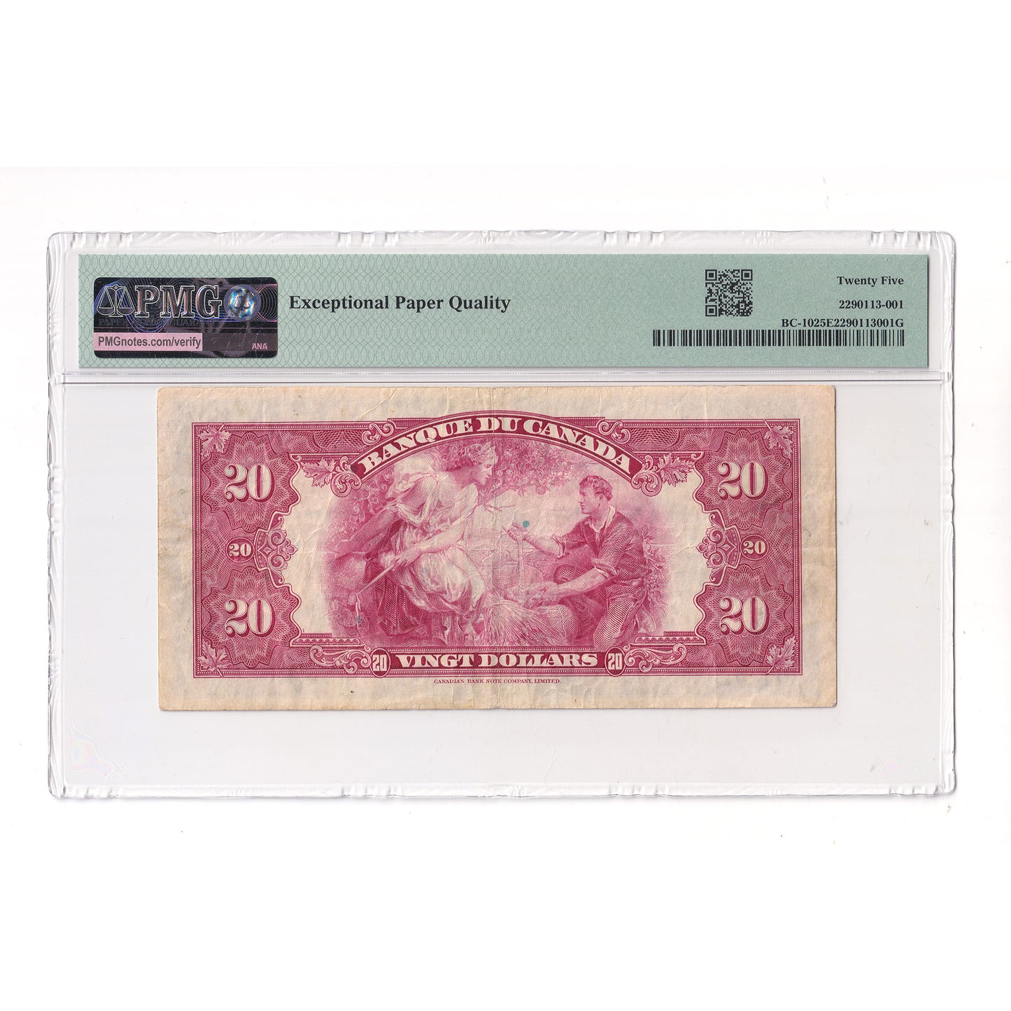 BC-9a 1935 Canada $20 Osborne-Towers, French, Check Letter B PMG Cert VF25